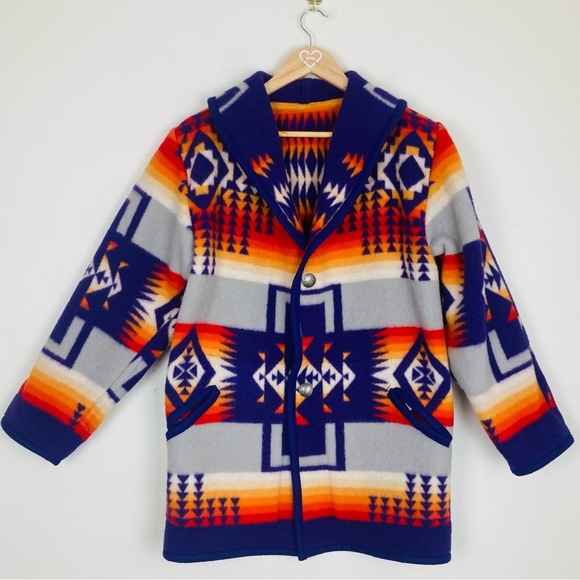 Justin Kraff Pendleton wool jacket in Chief Joseph southwestern motif. XS - Picture 1 of 8